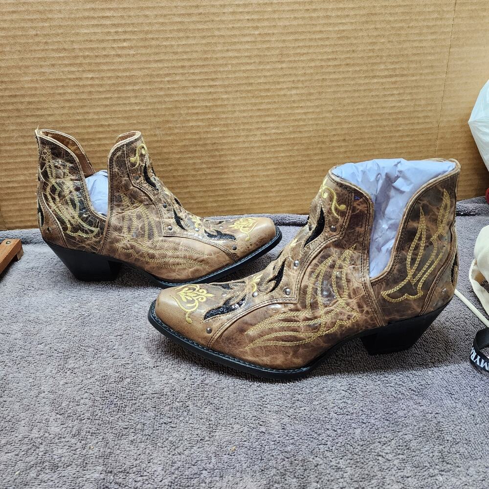 New Myra Tentor Western Leather Boots booties Women size 8 b52